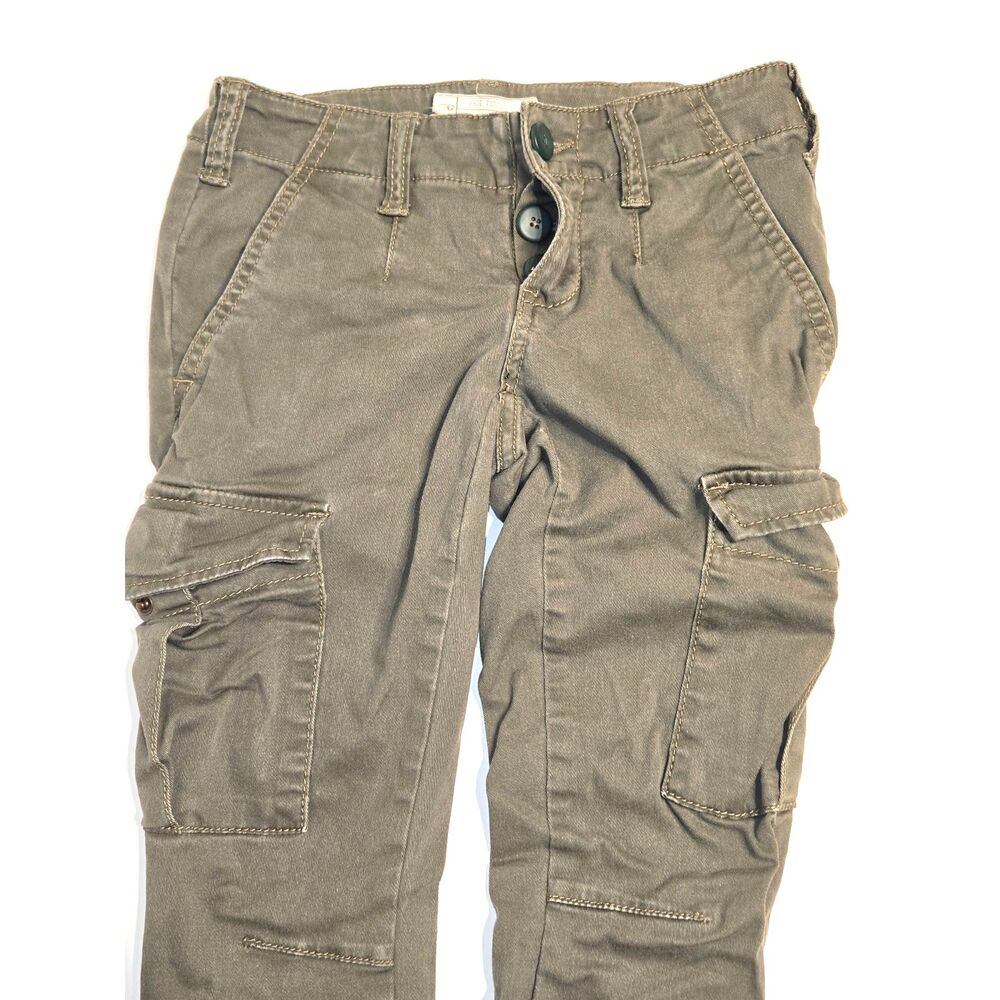 Free People Skinny Cargo Pants | Women's Size 24 | Olive Green Ankle Zip - Picture 3 of 8